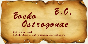 Boško Ostrogonac vizit kartica